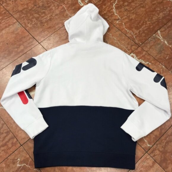 Men's Fila White | Navy | Red Signature Hoodie - Picture 2 of 3